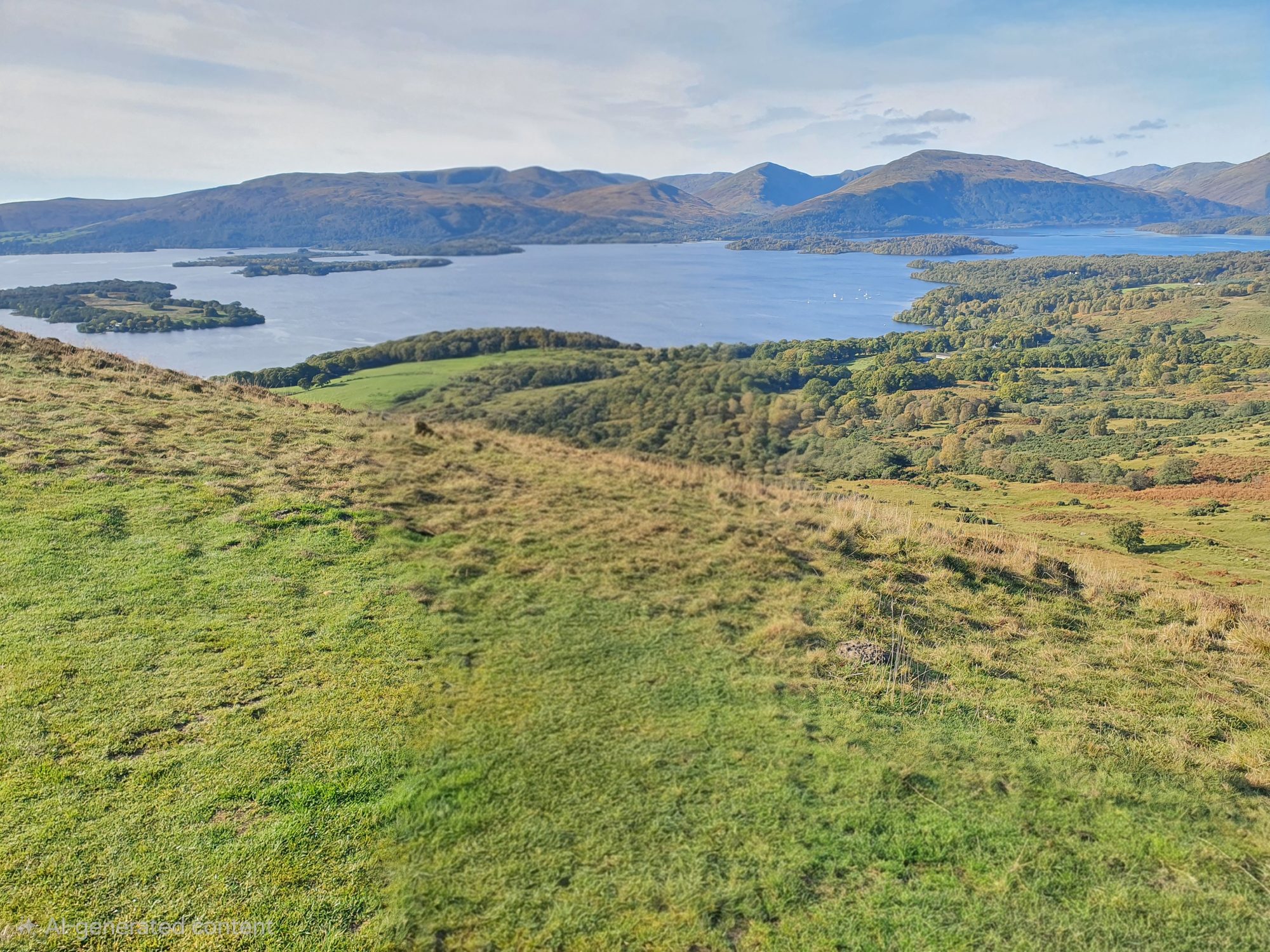 View over Loch Lomond and its islands from Conic Hill