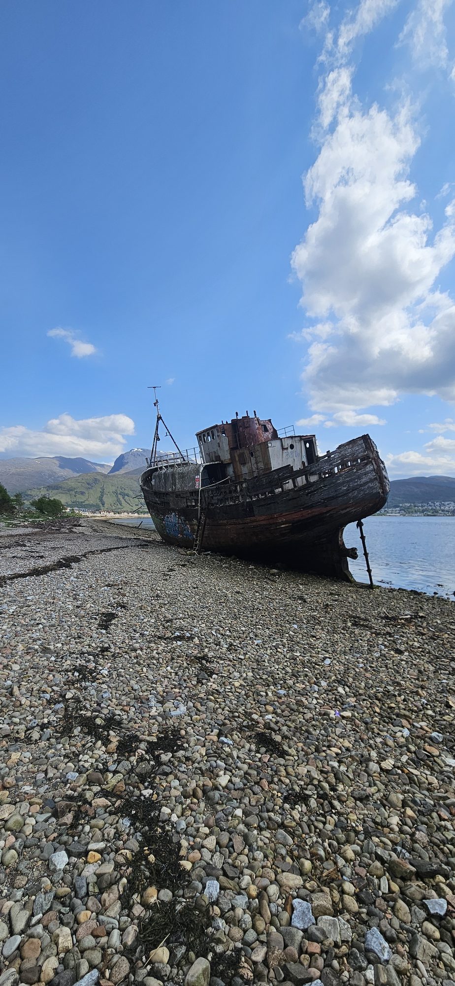 Corpach Shipwreck on the shore