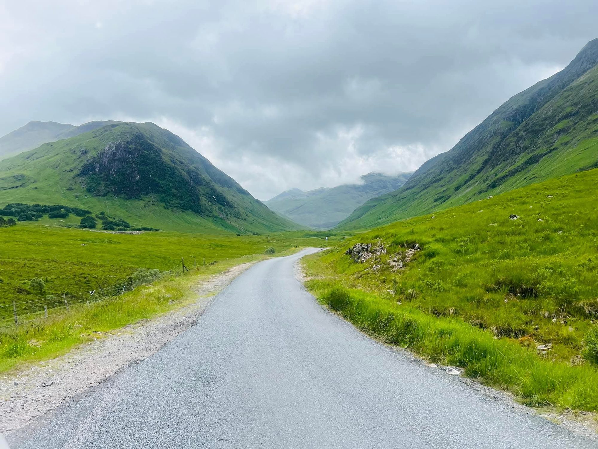Single track road through the Highlands