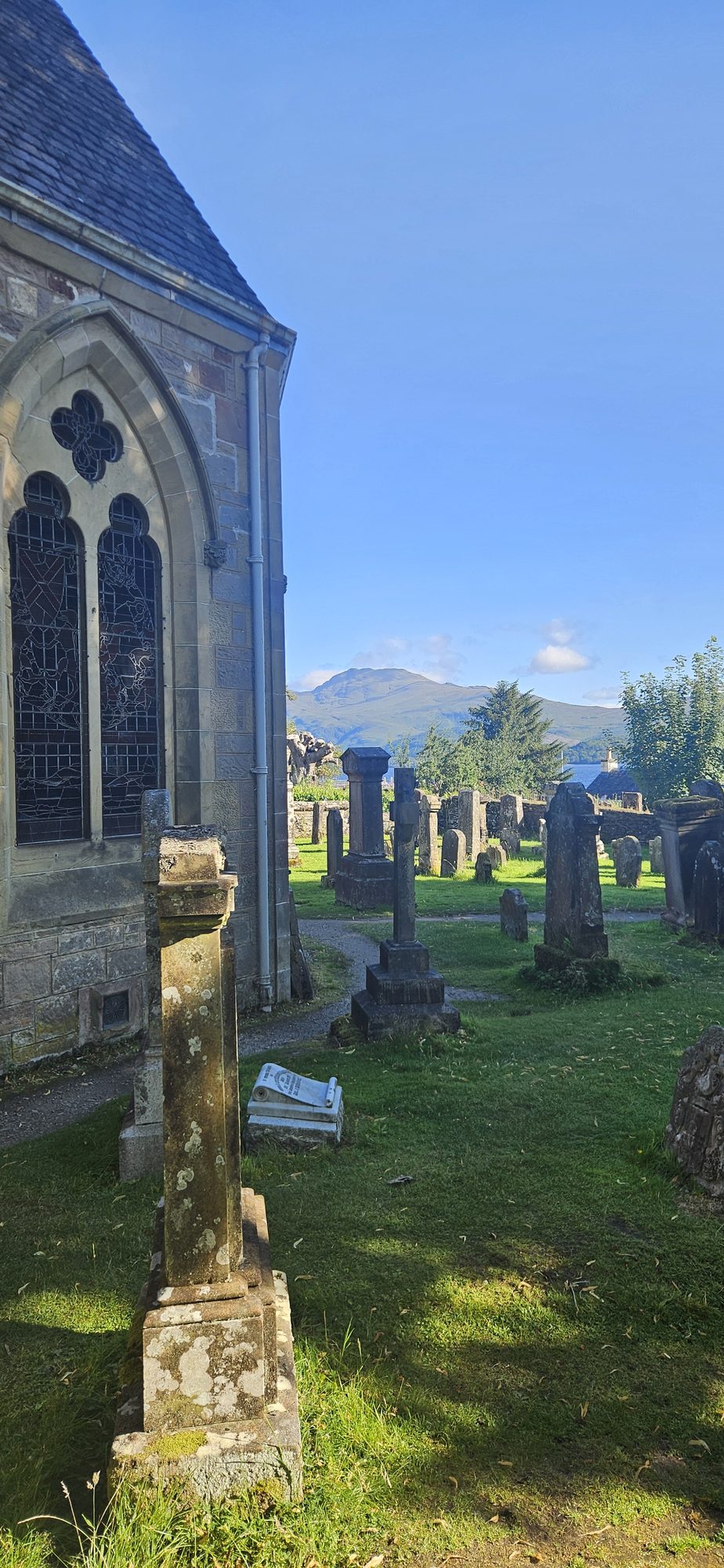 Churchyard in Luss overlooking Loch Lomond